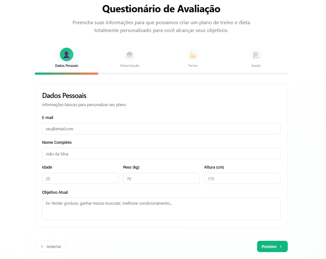 Sistema de Nutrição Personalizada